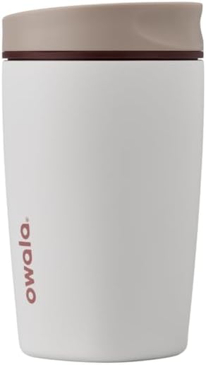 Owala SmoothSip Slider Insulated Stainless Steel Coffee Tumbler, Reusable Iced Coffee Cup, Hot Coffee Travel Mug, BPA Free 12 oz, Vanilla Bean - The Cozy Corner