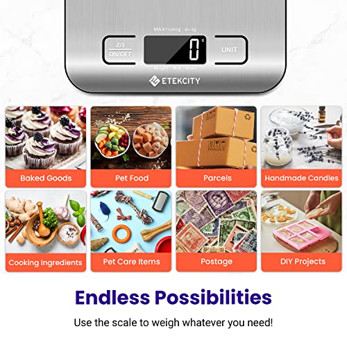 Etekcity Food Kitchen Scale, Digital Grams and Ounces for Weight Loss, Baking, Cooking, Keto and Meal Prep, LCD Display, Medium, 304 Stainless Steel - The Cozy Corner