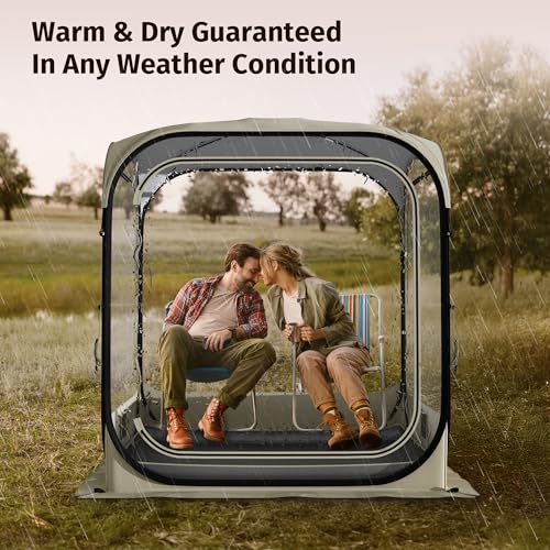 East Oak Weather Sports Tent for Fishing, Sports Event | Pop Up Bubble Tent Instant Sun & Rain Shelter | No Condensation, Spacious Interior, Ultra Visibility | All Weather Protection - The Cozy Corner