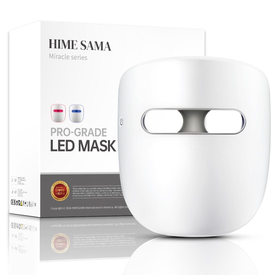 LED Face Mask, 8 Color LED Mask for Face Skin Care, FSA/HSA Eligible, Red Light Mask for Face, Infrared, Red & Blue Light Mask, Wrinkle Reduction, Wireless. (Miracle ACE RB - 050) - The Cozy Corner