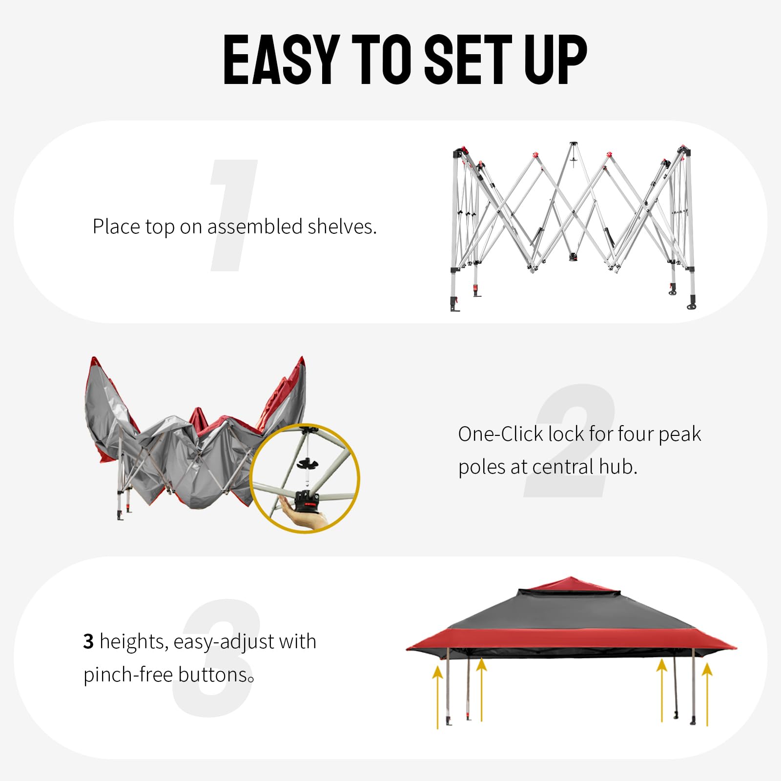 CROWN SHADES 13x13 Pop Up Gazebo, Canopy Tent, Gazebos on Clearance - Outdoor Gazebo for Backyard & Patio Furniture - Carpa Pop Up Tent with Wheeled STO - N - Go Cover Bag (Beige & Coffee) - The Cozy Corner