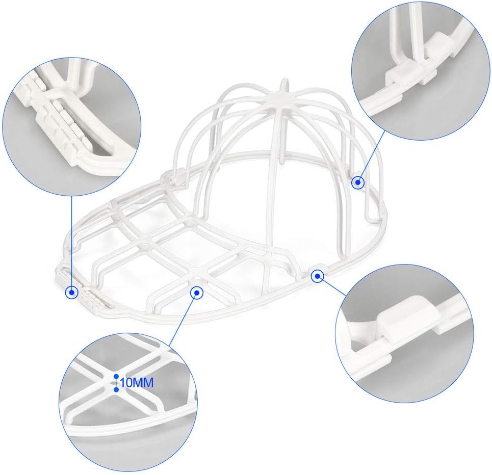 Hat Washer Cage for Washing Machine - Baseball Cap Cleaner Rack, Ball Cap Washing, Dishwasher Safe, Perfect for Cleaning and Protecting Hats in Dishwasher (White 1 Pack) - The Cozy Corner