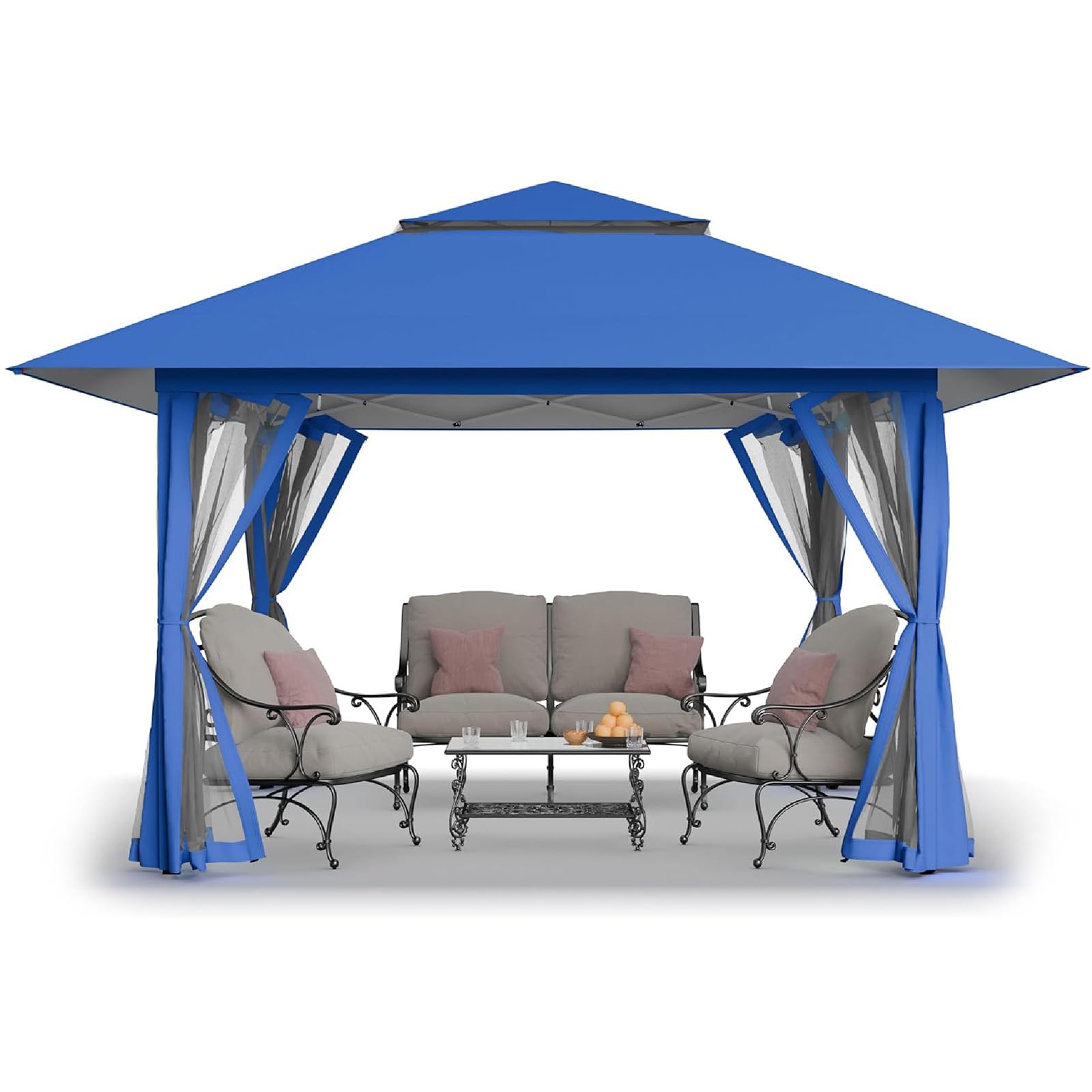 CROWN SHADES 13x13 Pop Up Gazebo, Canopy Tent, Gazebos on Clearance - Outdoor Gazebo for Backyard & Patio Furniture - Carpa Pop Up Tent with Wheeled STO - N - Go Cover Bag (Beige & Coffee) - The Cozy Corner