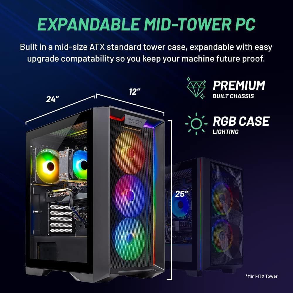 Skytech Gaming Nebula Desktop PC, Ryzen 5 5500 3.6 GHz (4.2GHz), AMD RX 9060XT 8GB, 1TB NVMe SSD, 16GB DDR4 RAM 3200, 650W Gold PSU, Wi - Fi, Win 11 - The Cozy Corner