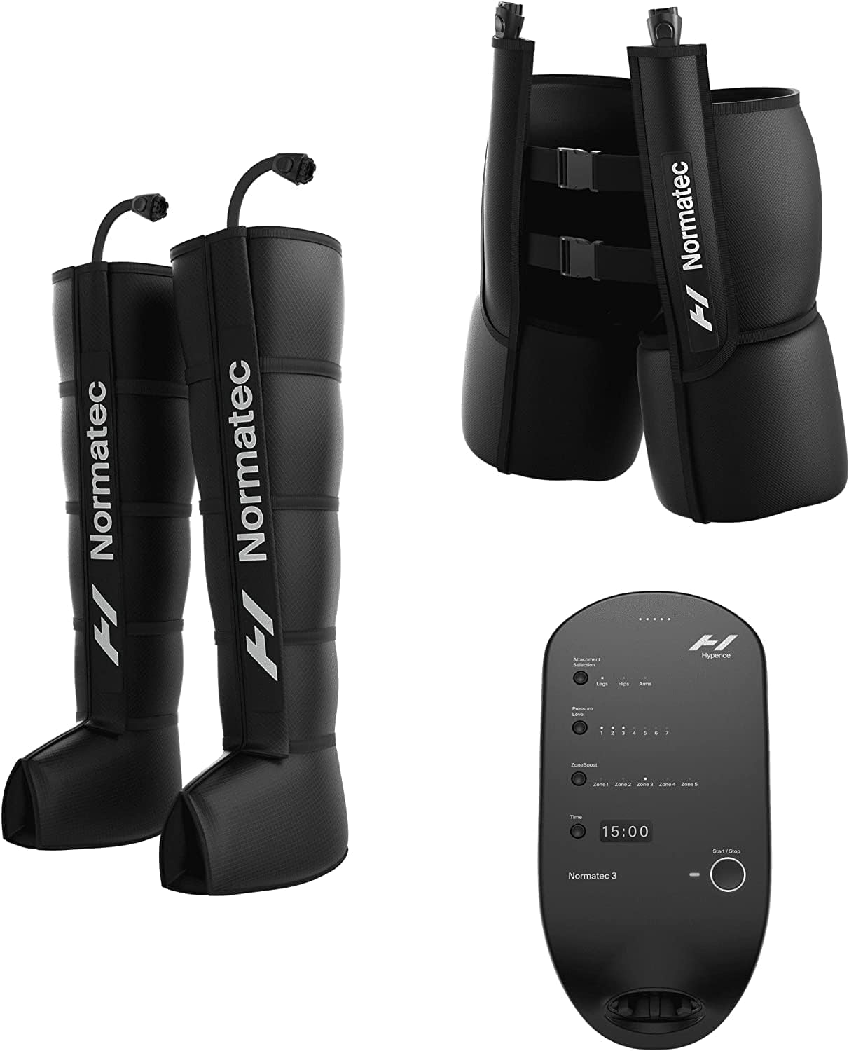 Hyperice Normatec 3 - Recovery System with Patented Dynamic Compression Massage Technology (Normatec 3 Lower Body (Standard Size Legs + Hips) - The Cozy Corner