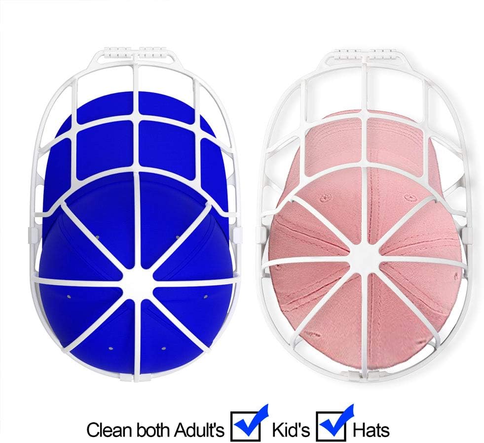 Hat Washer Cage for Washing Machine - Baseball Cap Cleaner Rack, Ball Cap Washing, Dishwasher Safe, Perfect for Cleaning and Protecting Hats in Dishwasher (White 1 Pack) - The Cozy Corner