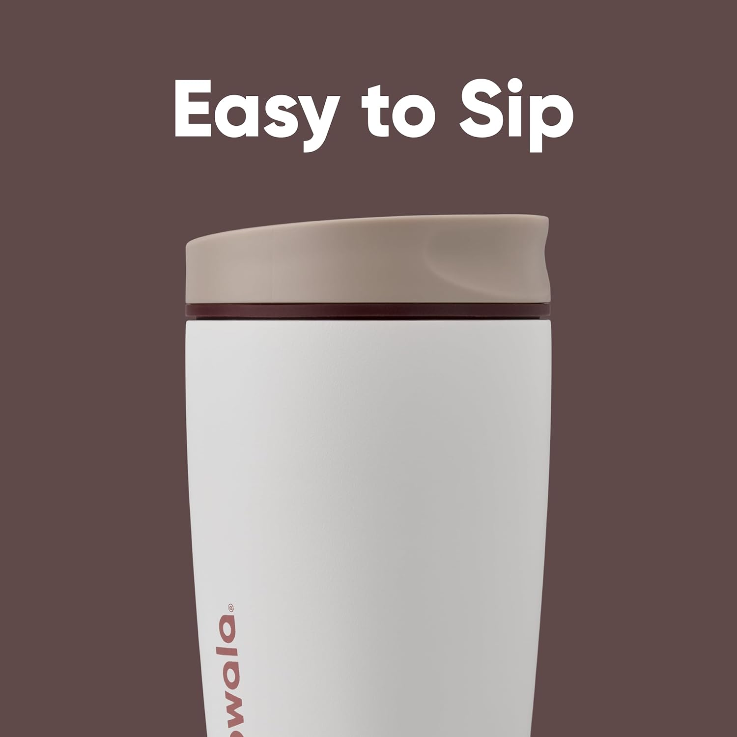 Owala SmoothSip Slider Insulated Stainless Steel Coffee Tumbler, Reusable Iced Coffee Cup, Hot Coffee Travel Mug, BPA Free 12 oz, Vanilla Bean - The Cozy Corner