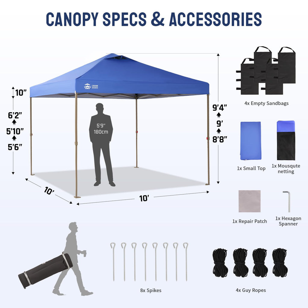 CROWN SHADES 13x13 Pop Up Gazebo, Canopy Tent, Gazebos on Clearance - Outdoor Gazebo for Backyard & Patio Furniture - Carpa Pop Up Tent with Wheeled STO - N - Go Cover Bag (Beige & Coffee) - The Cozy Corner