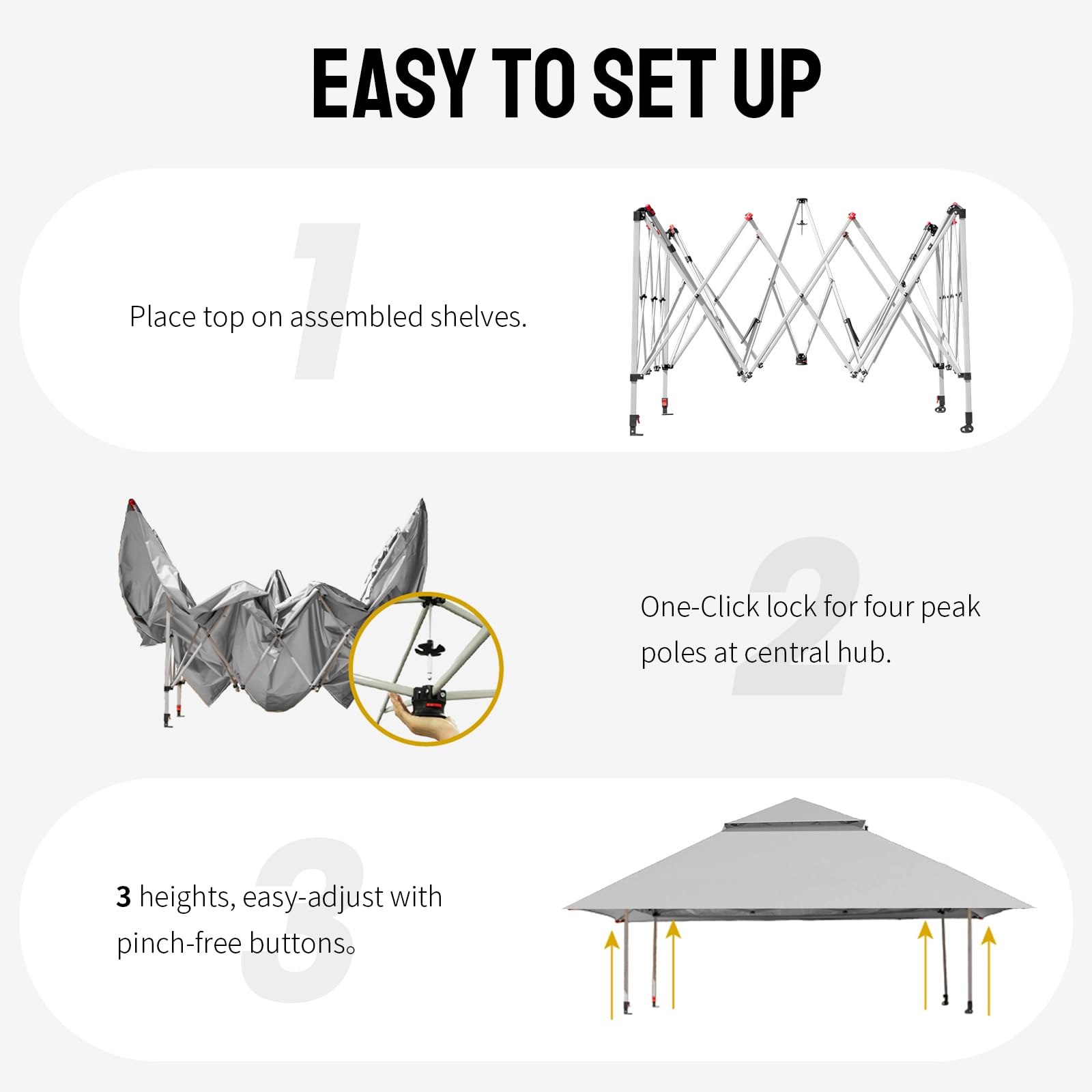 CROWN SHADES 13x13 Pop Up Gazebo, Canopy Tent, Gazebos on Clearance - Outdoor Gazebo for Backyard & Patio Furniture - Carpa Pop Up Tent with Wheeled STO - N - Go Cover Bag (Beige & Coffee) - The Cozy Corner