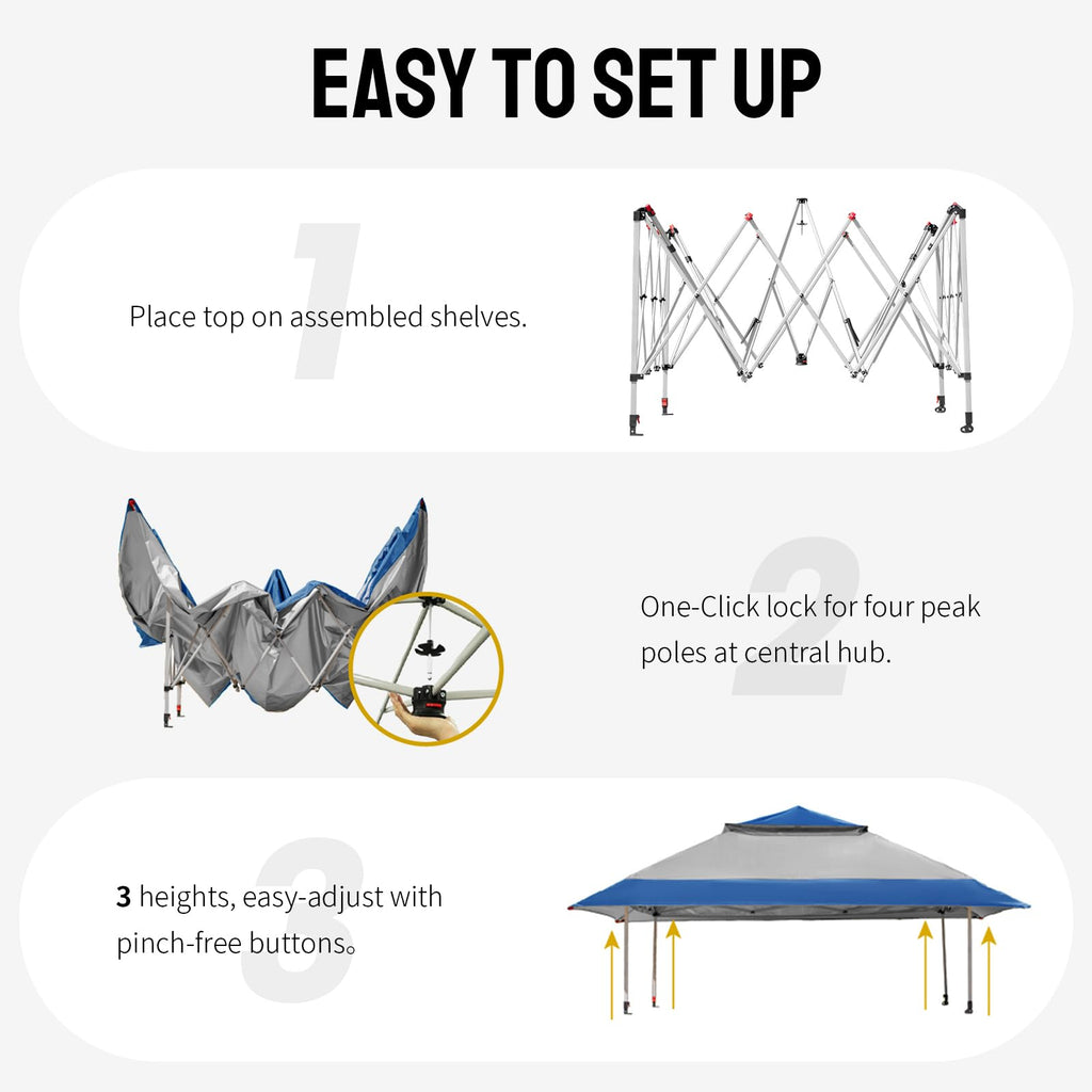 CROWN SHADES 13x13 Pop Up Gazebo, Canopy Tent, Gazebos on Clearance - Outdoor Gazebo for Backyard & Patio Furniture - Carpa Pop Up Tent with Wheeled STO - N - Go Cover Bag (Beige & Coffee) - The Cozy Corner