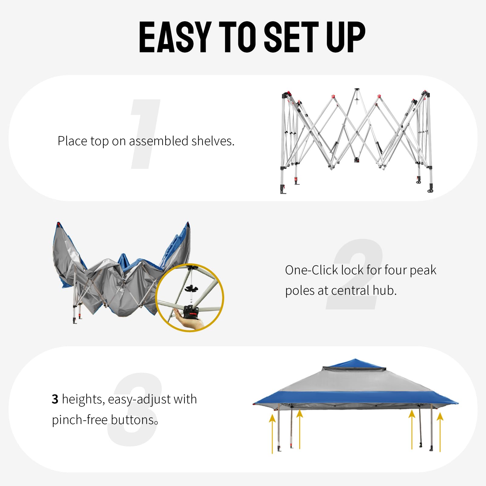 CROWN SHADES 13x13 Pop Up Gazebo, Canopy Tent, Gazebos on Clearance - Outdoor Gazebo for Backyard & Patio Furniture - Carpa Pop Up Tent with Wheeled STO - N - Go Cover Bag (Beige & Coffee) - The Cozy Corner
