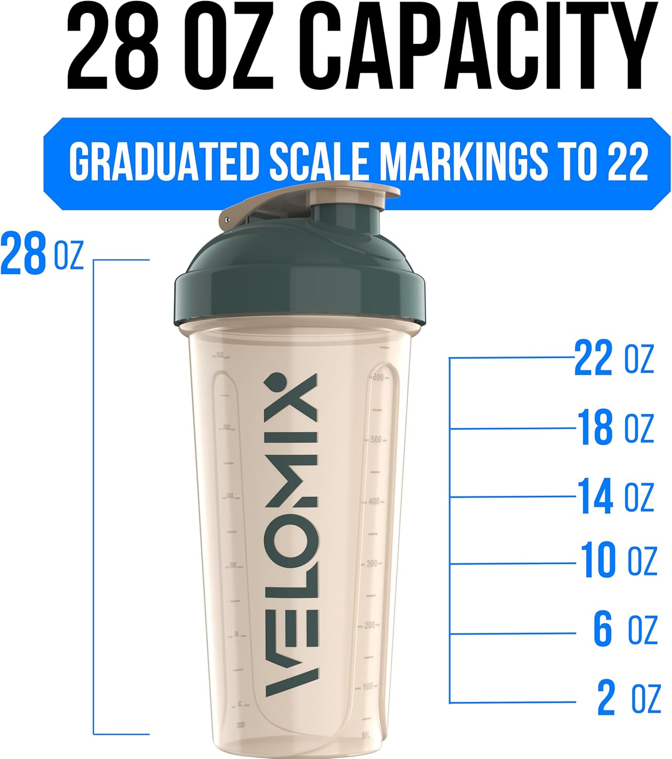 VELOMIX - 2 Pack - 28 oz Protein Shaker Bottles for Protein Mixes - 2x Wire Whisk | Leak Proof Shaker Cups for Protein Shakes | Protein Shaker Bottle Pack (Black/Transparent) - The Cozy Corner
