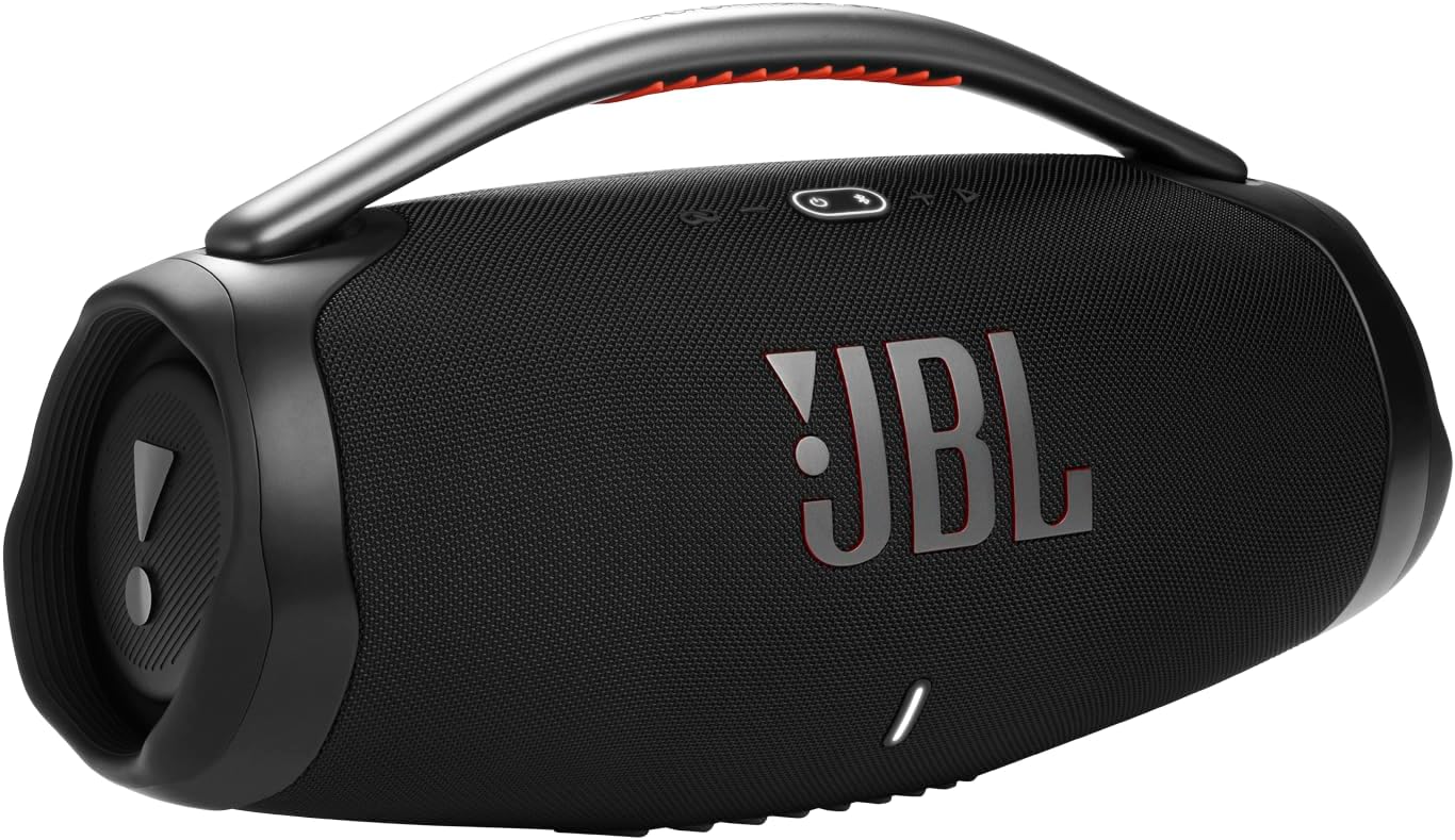 JBL Boombox 3 Black Portable Bluetooth Speaker with Massive Sound, Deepest Bass, IPX7 Waterproof, 24H Playtime, PartyBoost - The Cozy Corner