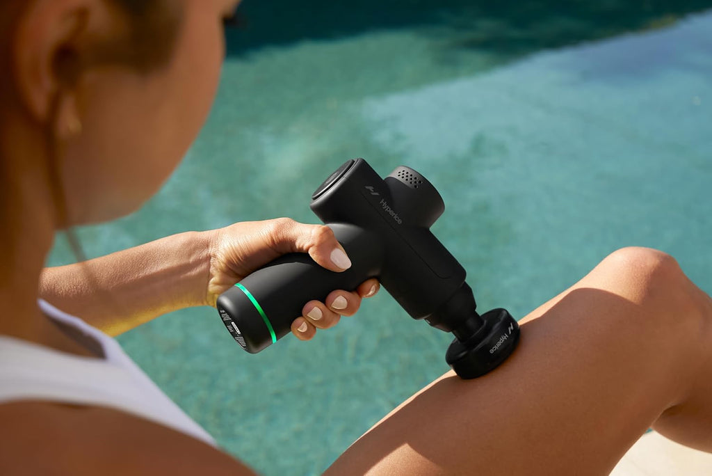 Hyperice Hypervolt Go 2 - Black - Featuring Quiet Glide Technology - Handheld Percussion Massage Gun - 3 Speeds, 2 Interchangeable Heads - Helps Relieve Sore Muscles and Stiffness - The Cozy Corner