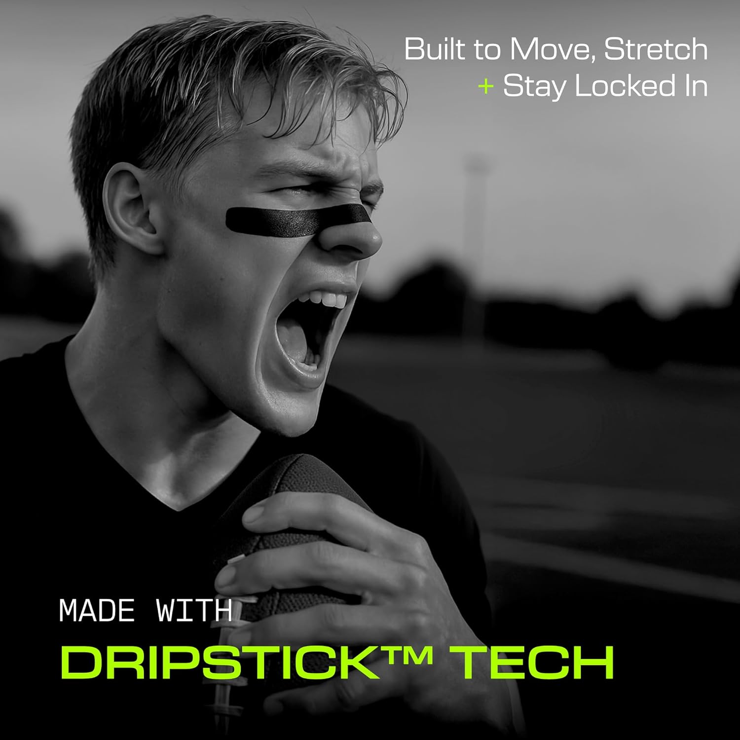 DRIP Strips Pro - Grade Eye Black Stickers, 24 Pack, Natural Flex & Stretch Eye Black Strips That Move With You, Breathable, Sweat - Proof, Baseball, Softball, Football, Lacrosse, Black Grit Strip - The Cozy Corner