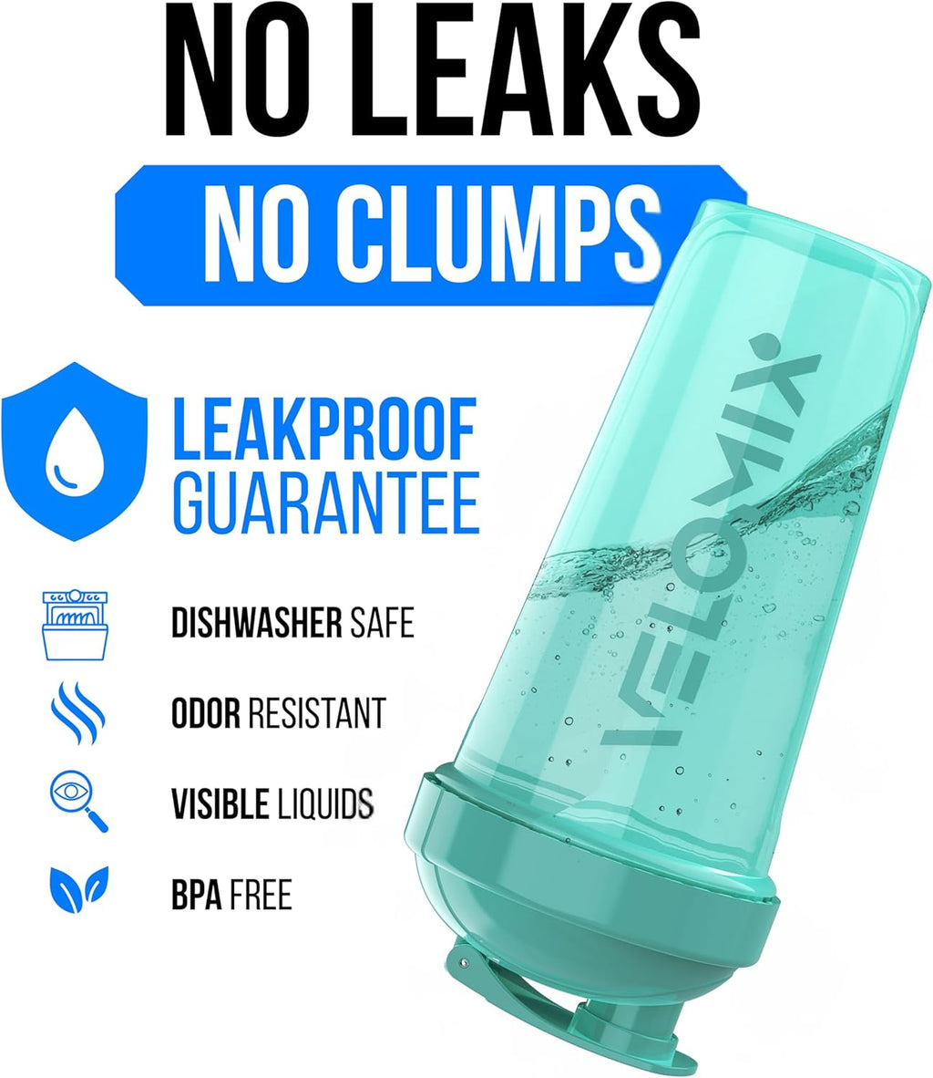 VELOMIX - 2 Pack - 28 oz Protein Shaker Bottles for Protein Mixes - 2x Wire Whisk | Leak Proof Shaker Cups for Protein Shakes | Protein Shaker Bottle Pack (Black/Transparent) - The Cozy Corner