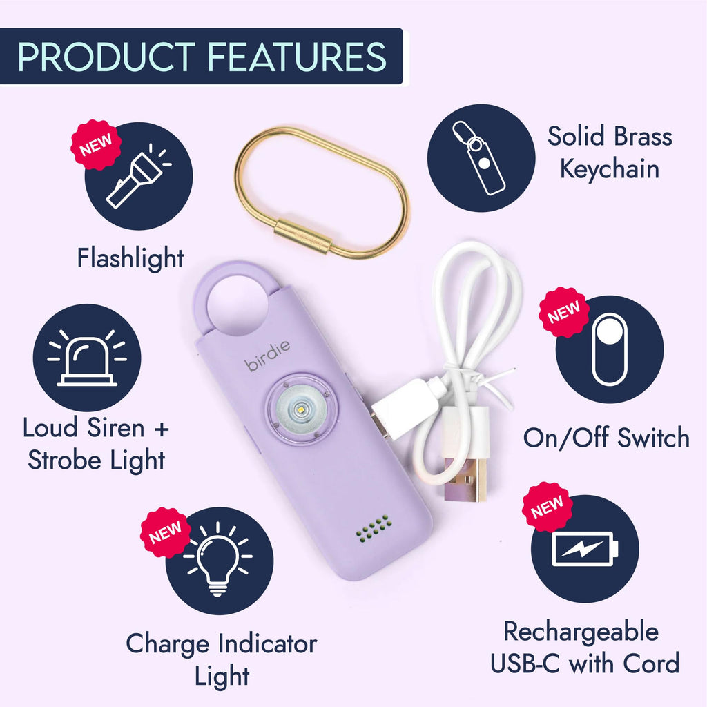 She’s Birdie 3.0 New Version – The Original Personal Safety Alarm for Women by Women–Loud Siren, Flash Light and Rechargeable Battery in a Variety of Colors (Lemon Yellow) - The Cozy Corner