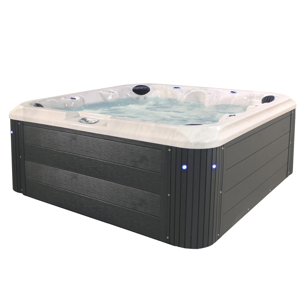 AquaLife Grand Banks™ 6 - Person 81 - Jet Acrylic Non - Lounger Hot Tub with LED Lighting, Insulated Cover, Stainless Steel Heater and Ozonator - The Cozy Corner