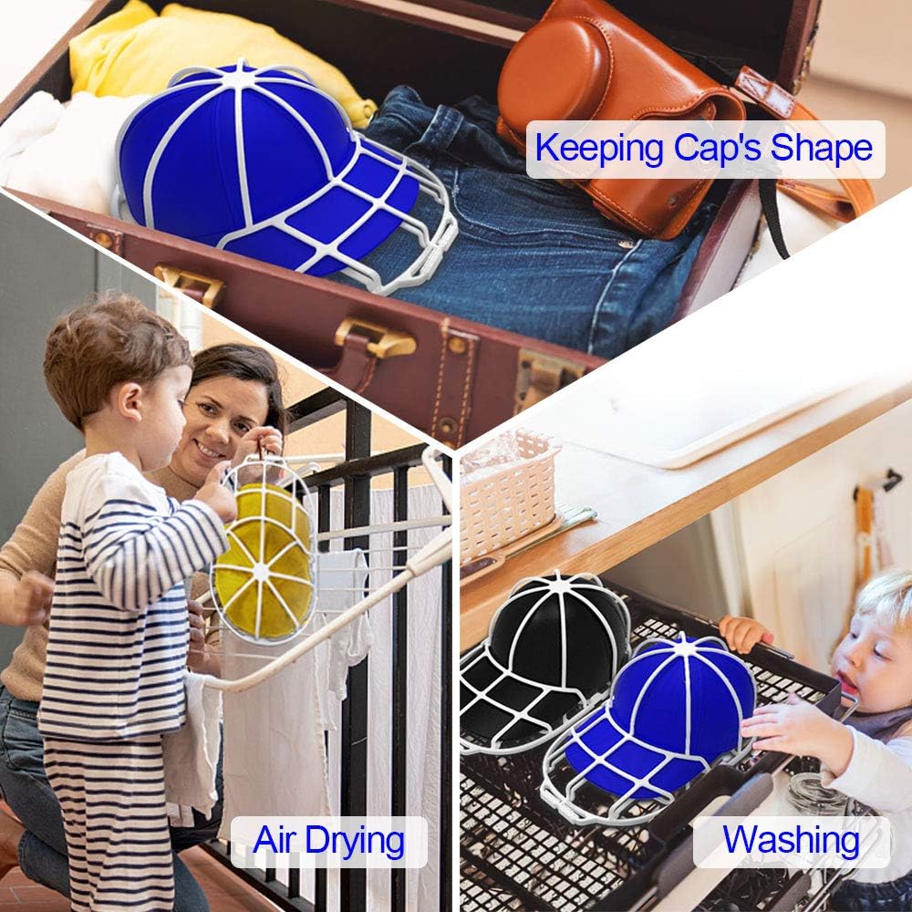 Hat Washer Cage for Washing Machine - Baseball Cap Cleaner Rack, Ball Cap Washing, Dishwasher Safe, Perfect for Cleaning and Protecting Hats in Dishwasher (White 1 Pack) - The Cozy Corner