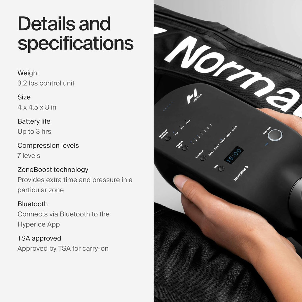 Hyperice Normatec 3 - Recovery System with Patented Dynamic Compression Massage Technology (Normatec 3 Lower Body (Standard Size Legs + Hips) - The Cozy Corner