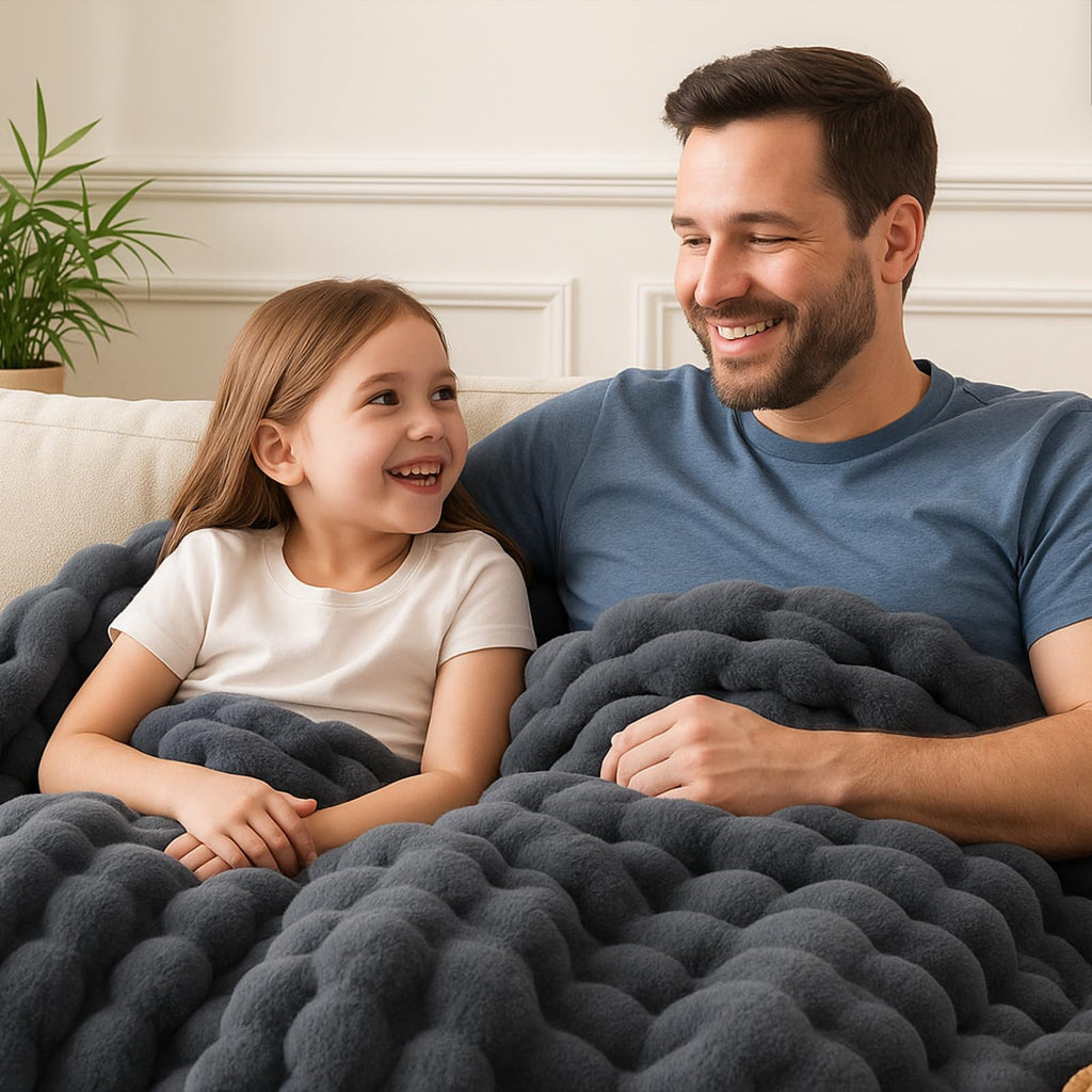BENVWE Fluffy Faux Fur Throw Blanket for Couch, Soft Plush Thick Cozy Fuzzy Luxury Minky Bubble Blanket for Home Living Room Decor Gift for Women, Navy Blue, 63" x 80", 1100GSM - The Cozy Corner