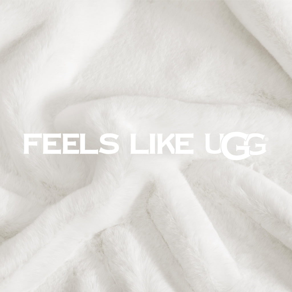 UGG Euphoria Faux Fur Throw Blanket, Oversized Soft Throw for Couch or Bed, Luxury Room Decor, Giftable Fuzzy Blankets, Machine Washable, 50 - inch x 70 - inch, Chambray Blue Grey - The Cozy Corner