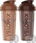VELOMIX - 2 Pack - 28 oz Protein Shaker Bottles for Protein Mixes - 2x Wire Whisk | Leak Proof Shaker Cups for Protein Shakes | Protein Shaker Bottle Pack (Black/Transparent) - The Cozy Corner