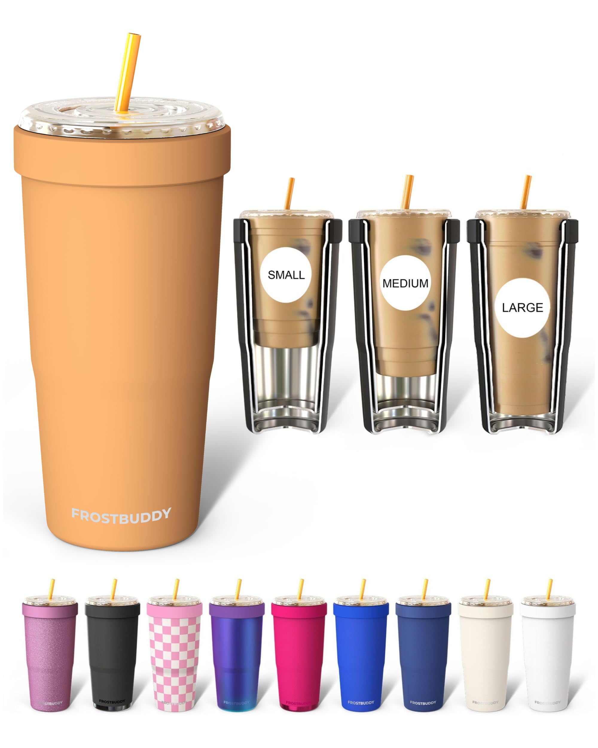 Frost Buddy Togo Buddy 30 oz Stainless Steel Vacuum Insulated Tumbler To Go Coffee Cup – Iced Coffee Cups, Iced Coffee Sleeve, Travel Mug, Thermal Cup for Hot & Cold Drinks, Dunkin Cup (Ice Cream) - The Cozy Corner