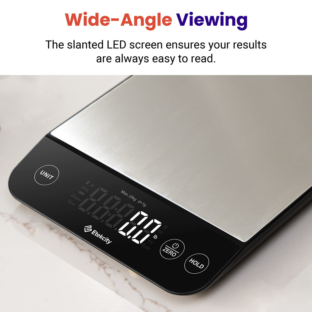 Etekcity Food Kitchen Scale, Digital Grams and Ounces for Weight Loss, Baking, Cooking, Keto and Meal Prep, LCD Display, Medium, 304 Stainless Steel - The Cozy Corner