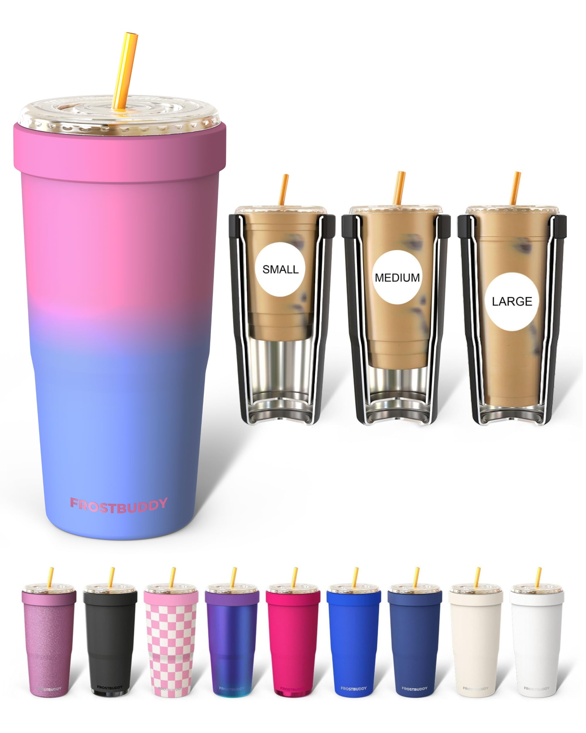 Frost Buddy Togo Buddy 30 oz Stainless Steel Vacuum Insulated Tumbler To Go Coffee Cup – Iced Coffee Cups, Iced Coffee Sleeve, Travel Mug, Thermal Cup for Hot & Cold Drinks, Dunkin Cup (Ice Cream) - The Cozy Corner