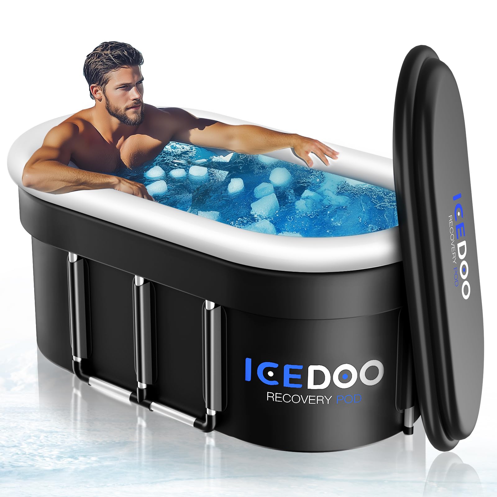 Upgraded 175 - Gal Oval Ice Bath Tub with Air Ring, Portable Multi - Layered Cold Plunge Tub - Foldable & Inflatable, with Lid, for Athletes & Adults,Ideal for Home, Gym & Outdoor Use - The Cozy Corner