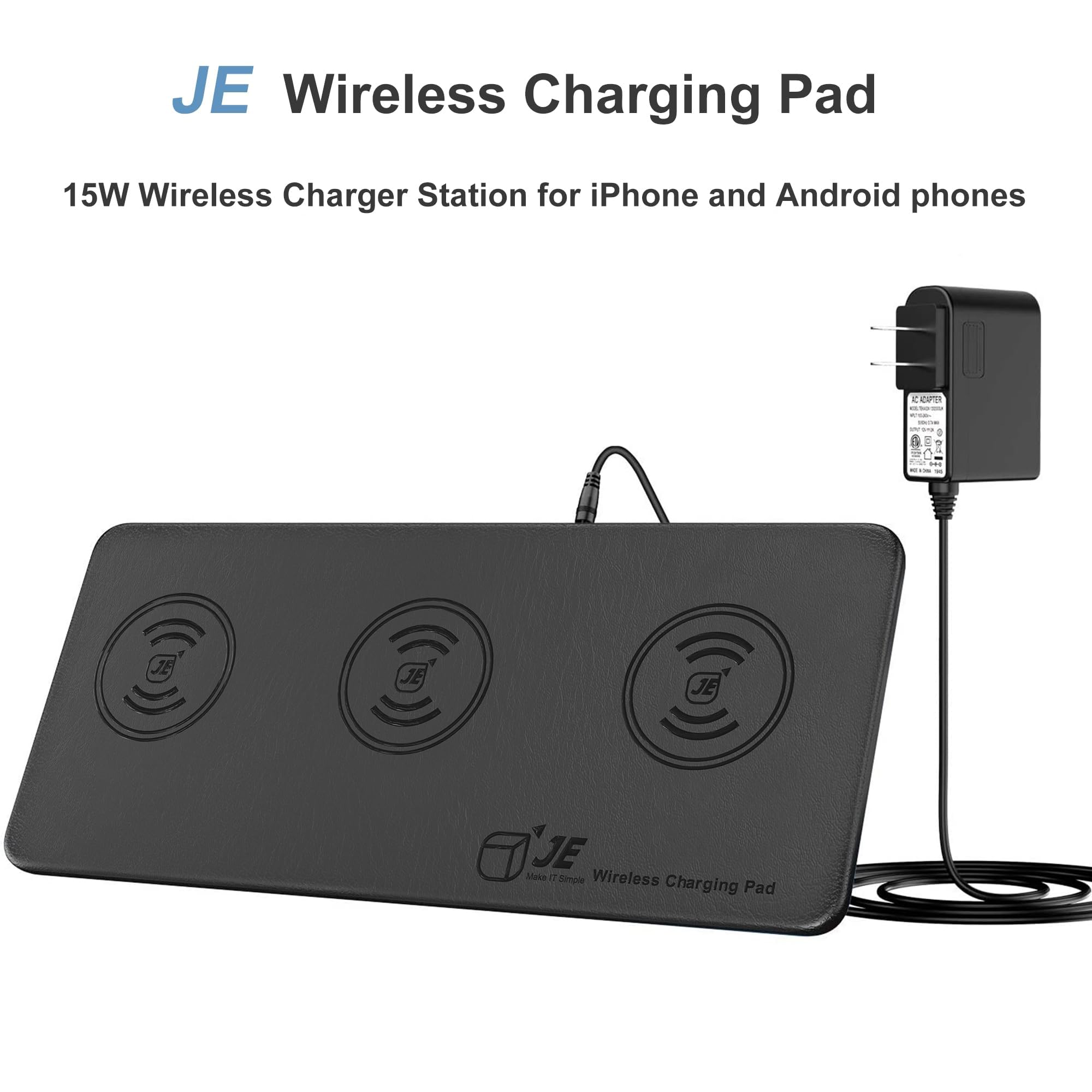 Triple Wireless Charger Pad - 15W Fast Charging Station for Apple iPhone 16/15/14/13/12 Pro/Max/Plus, AirPods, Qi - Certified 3 - in - 1 Charging Mat for Multiple Devices One - Step Wireless Charging Solution - The Cozy Corner
