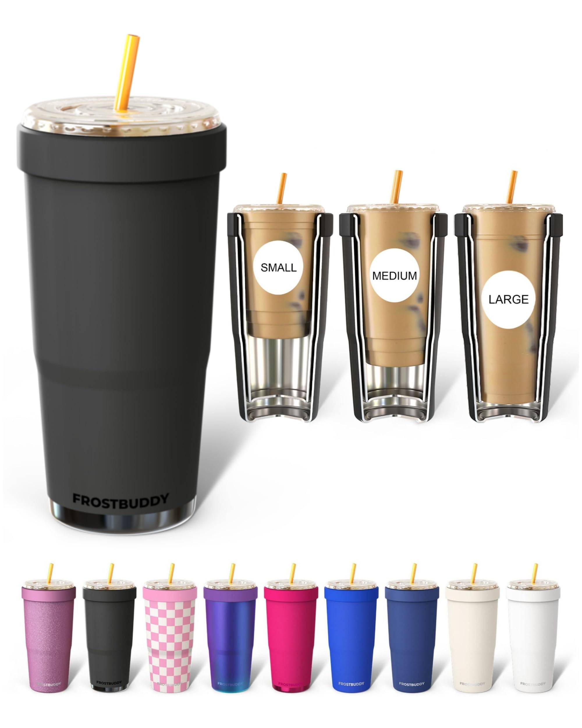 Frost Buddy Togo Buddy 30 oz Stainless Steel Vacuum Insulated Tumbler To Go Coffee Cup – Iced Coffee Cups, Iced Coffee Sleeve, Travel Mug, Thermal Cup for Hot & Cold Drinks, Dunkin Cup (Ice Cream) - The Cozy Corner