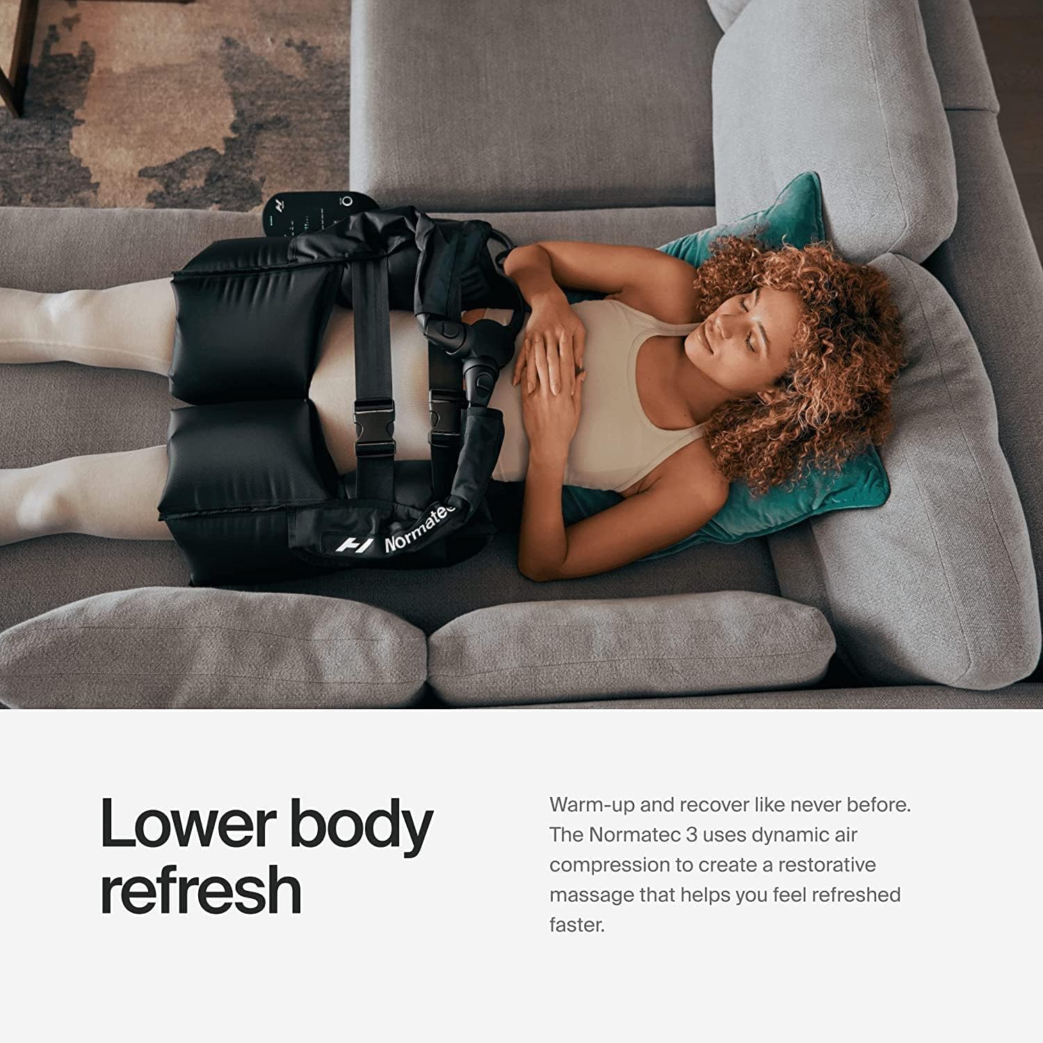 Hyperice Normatec 3 - Recovery System with Patented Dynamic Compression Massage Technology (Normatec 3 Lower Body (Standard Size Legs + Hips) - The Cozy Corner