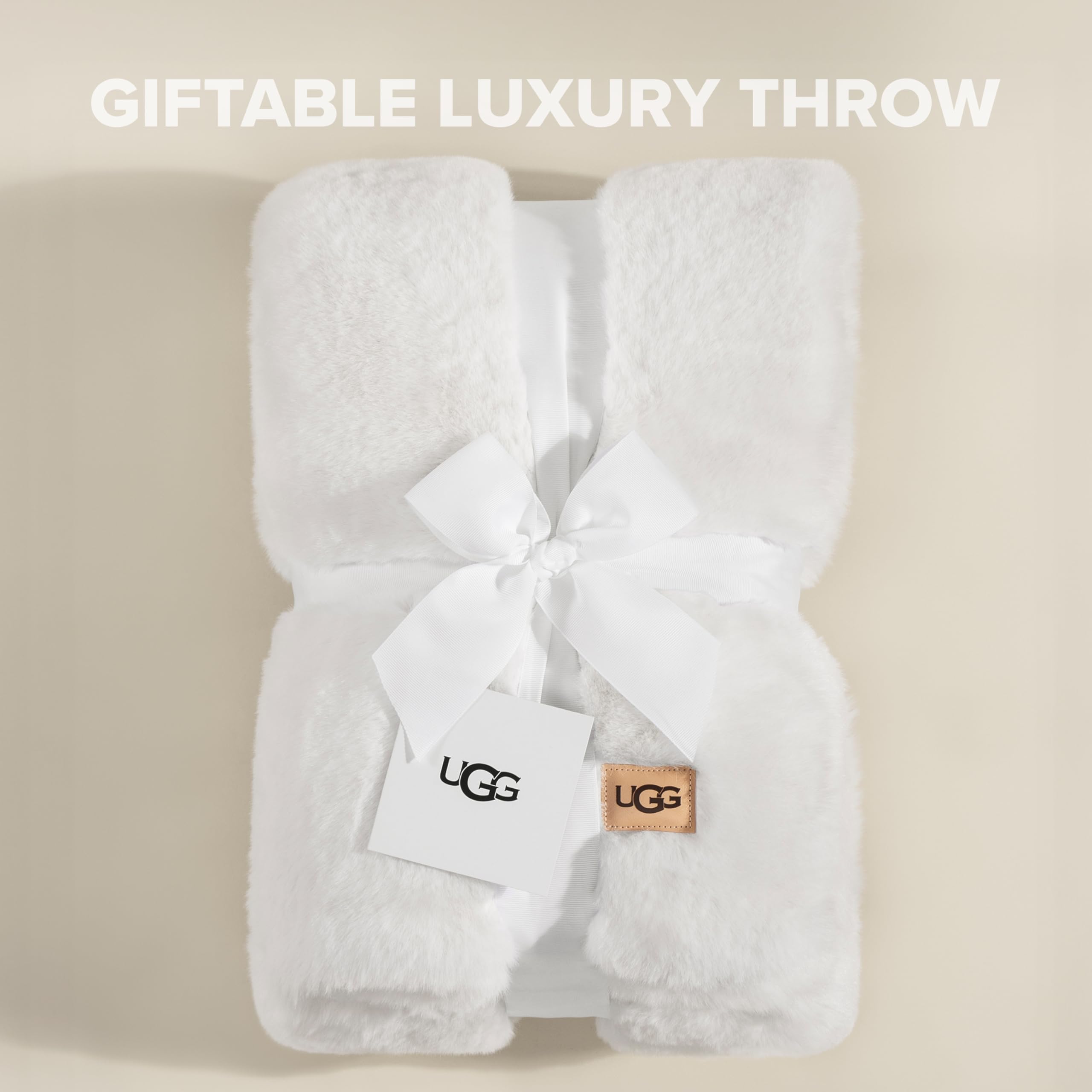 UGG Euphoria Faux Fur Throw Blanket, Oversized Soft Throw for Couch or Bed, Luxury Room Decor, Giftable Fuzzy Blankets, Machine Washable, 50 - inch x 70 - inch, Chambray Blue Grey - The Cozy Corner