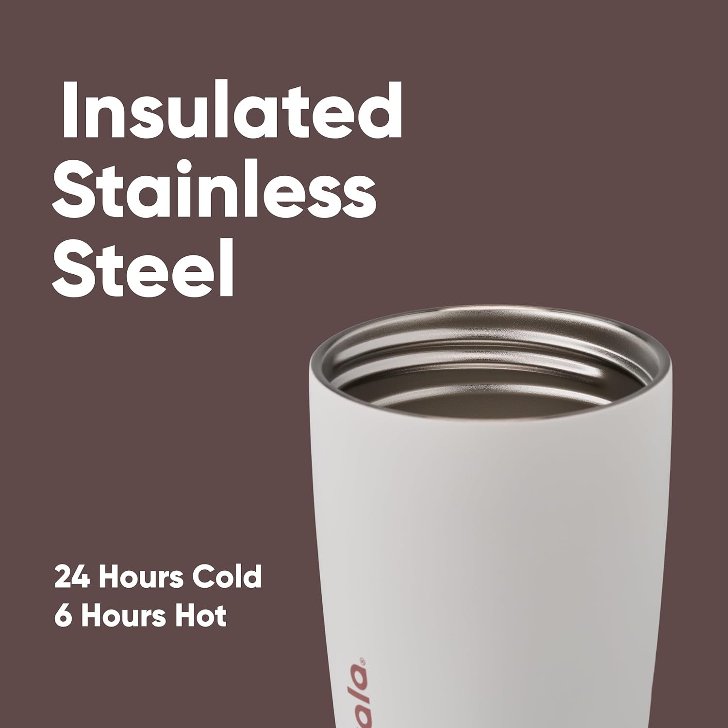 Owala SmoothSip Slider Insulated Stainless Steel Coffee Tumbler, Reusable Iced Coffee Cup, Hot Coffee Travel Mug, BPA Free 12 oz, Vanilla Bean - The Cozy Corner