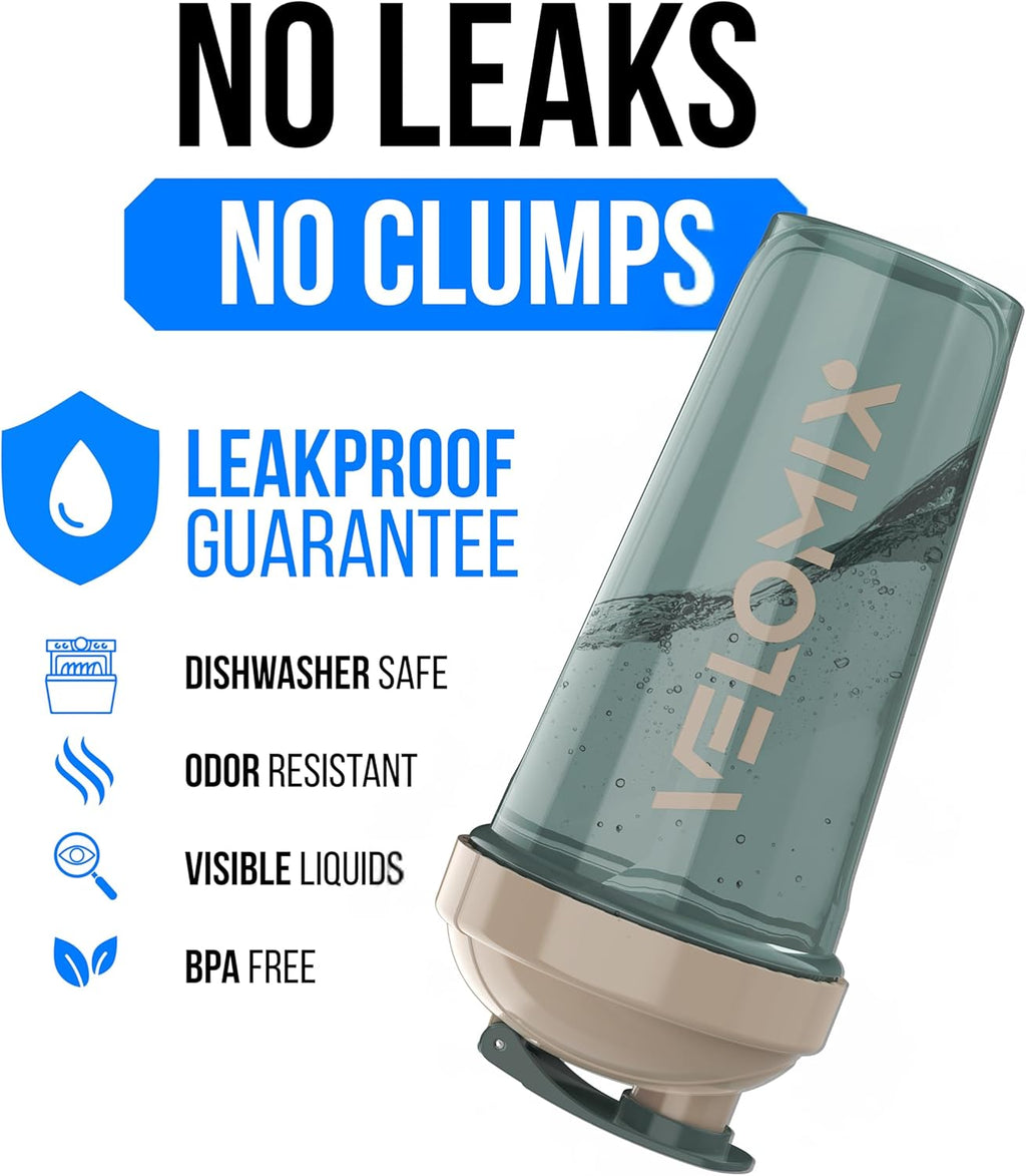 VELOMIX - 2 Pack - 28 oz Protein Shaker Bottles for Protein Mixes - 2x Wire Whisk | Leak Proof Shaker Cups for Protein Shakes | Protein Shaker Bottle Pack (Black/Transparent) - The Cozy Corner