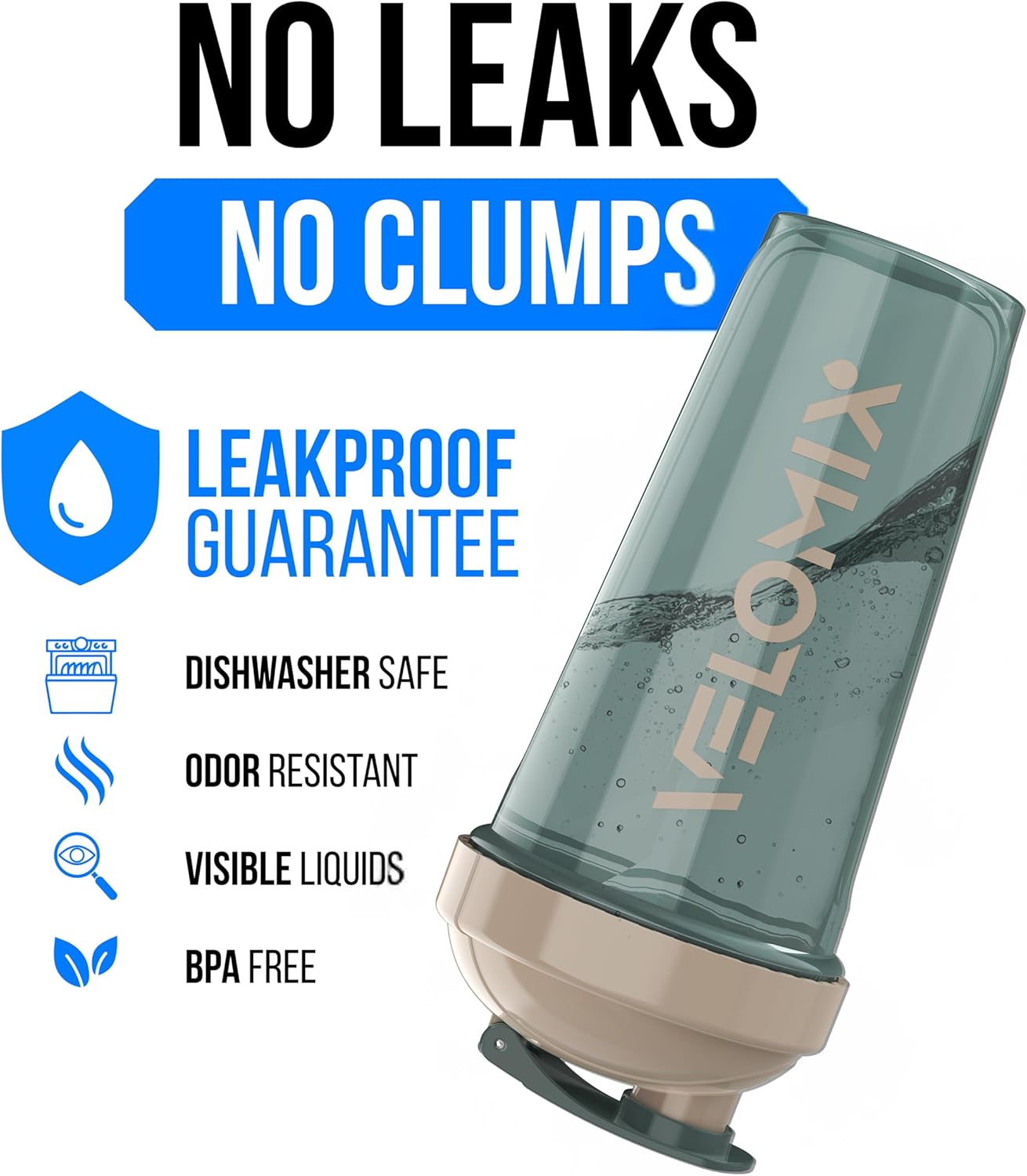 VELOMIX - 2 Pack - 28 oz Protein Shaker Bottles for Protein Mixes - 2x Wire Whisk | Leak Proof Shaker Cups for Protein Shakes | Protein Shaker Bottle Pack (Black/Transparent) - The Cozy Corner