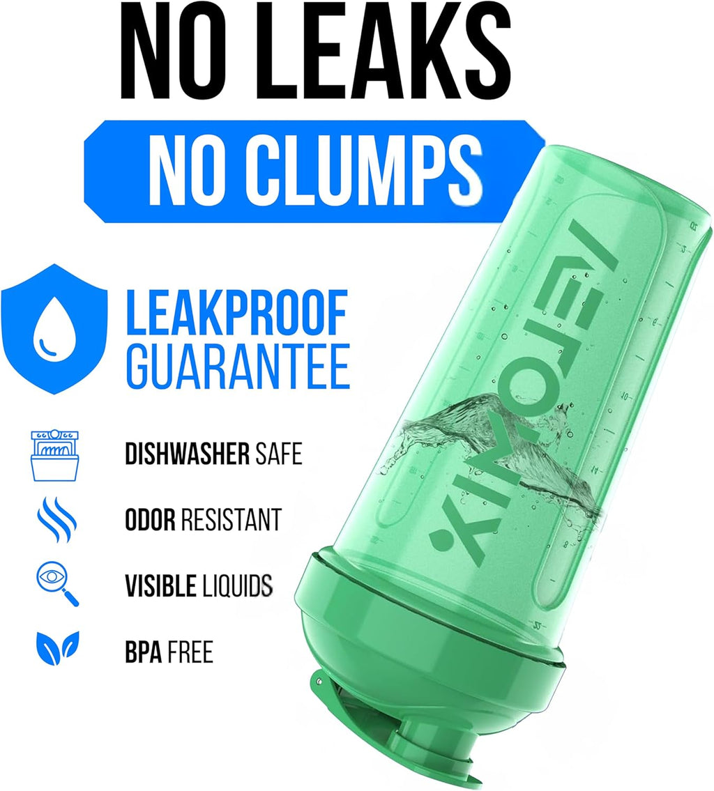 VELOMIX - 2 Pack - 28 oz Protein Shaker Bottles for Protein Mixes - 2x Wire Whisk | Leak Proof Shaker Cups for Protein Shakes | Protein Shaker Bottle Pack (Black/Transparent) - The Cozy Corner
