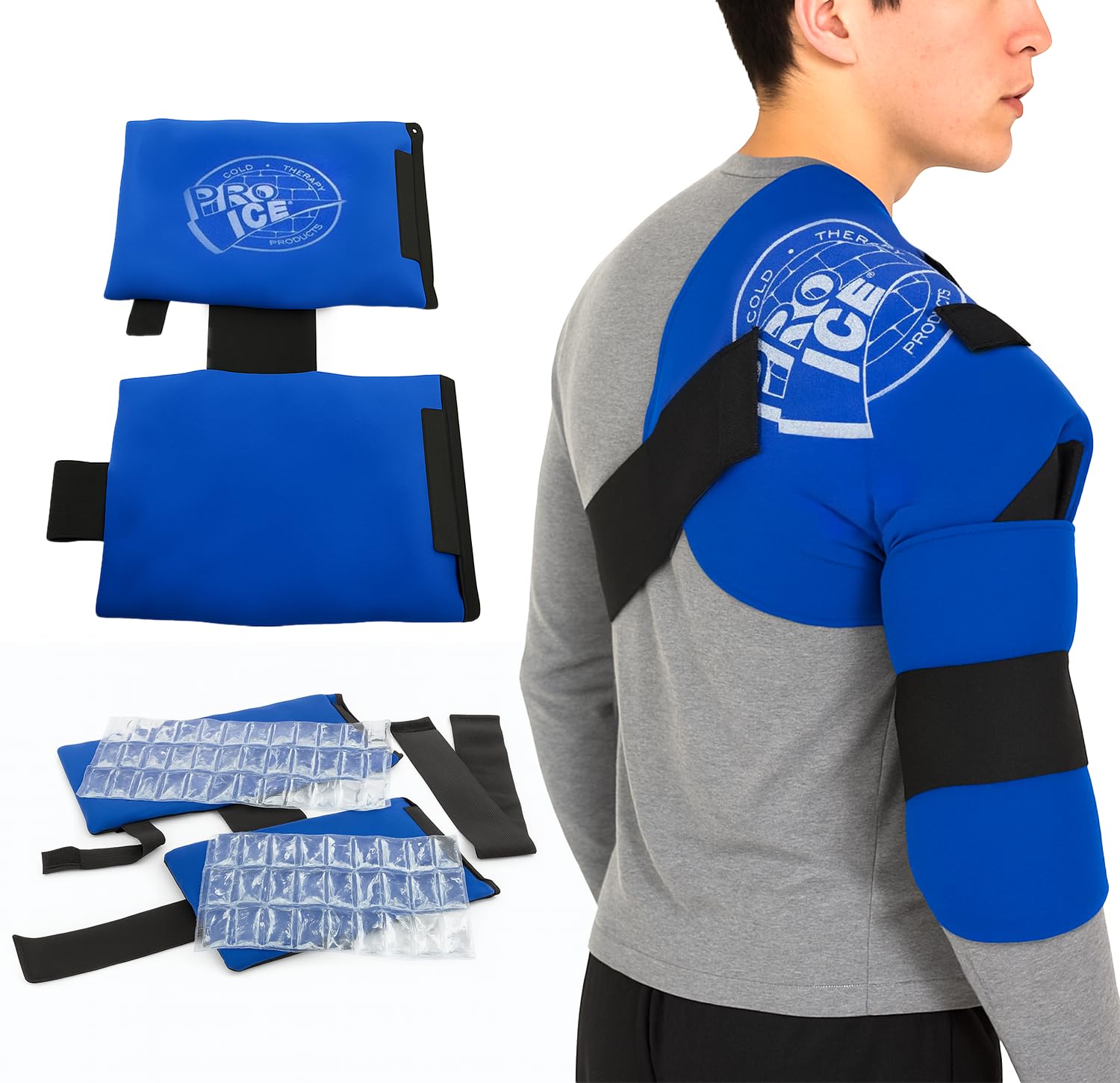 PRO ICE Shoulder Elbow Ice Therapy Wrap for Youth - Excellent for Treating Rotator Cuff injuries, Elbow Joint and Muscle Inflammation - Reusable Ice Packs Included - Arm Ice Pack Wrap for Pitchers - The Cozy Corner