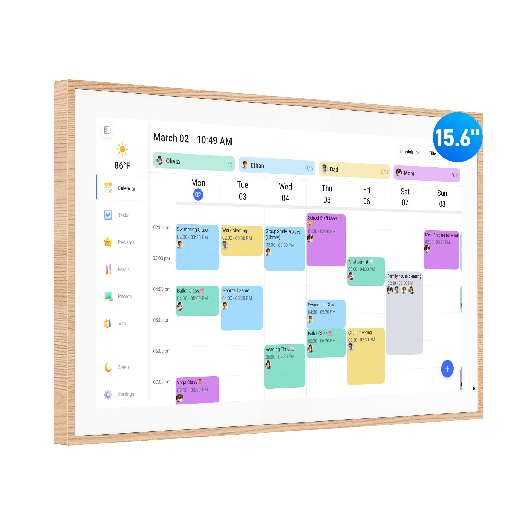 Digital Calendar, 15.6 Inch Wall Planner Electronic Calendar & Chore Chart, Smart Touchscreen Interactive Display for Family Schedules, Great for Organizing Your Routines, Wall & Desk Mountable - The Cozy Corner