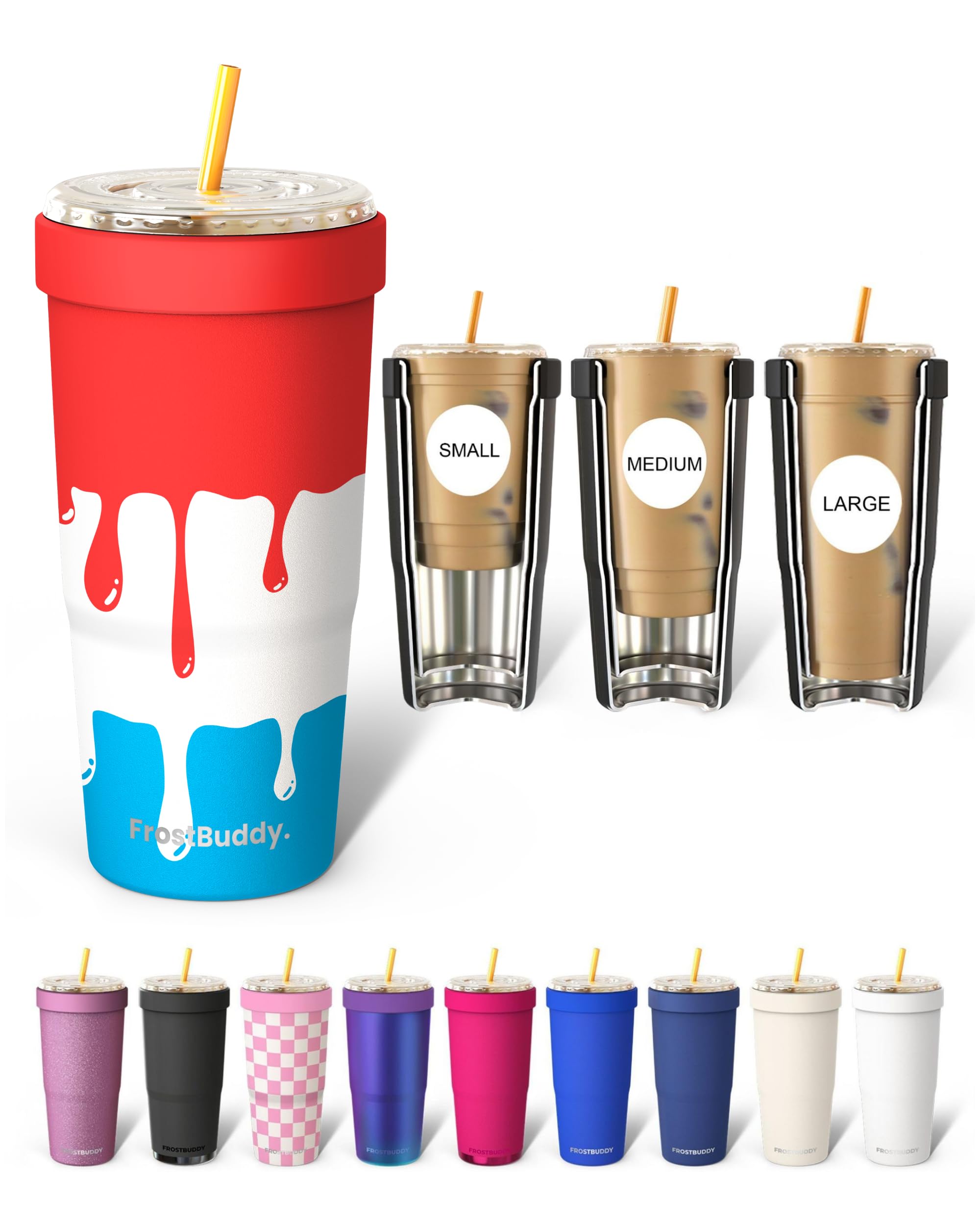 Frost Buddy Togo Buddy 30 oz Stainless Steel Vacuum Insulated Tumbler To Go Coffee Cup – Iced Coffee Cups, Iced Coffee Sleeve, Travel Mug, Thermal Cup for Hot & Cold Drinks, Dunkin Cup (Ice Cream) - The Cozy Corner