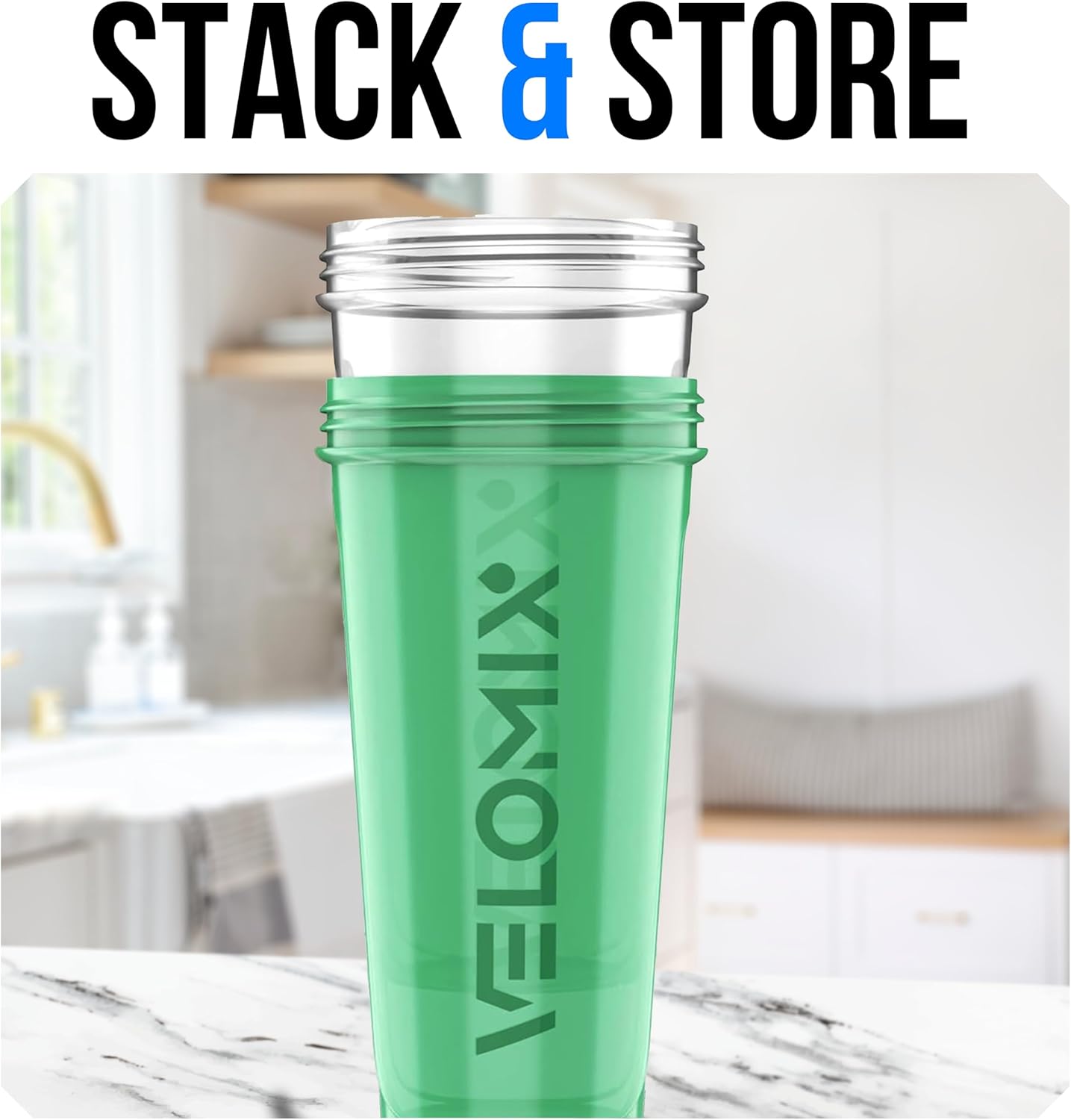 VELOMIX - 2 Pack - 28 oz Protein Shaker Bottles for Protein Mixes - 2x Wire Whisk | Leak Proof Shaker Cups for Protein Shakes | Protein Shaker Bottle Pack (Black/Transparent) - The Cozy Corner