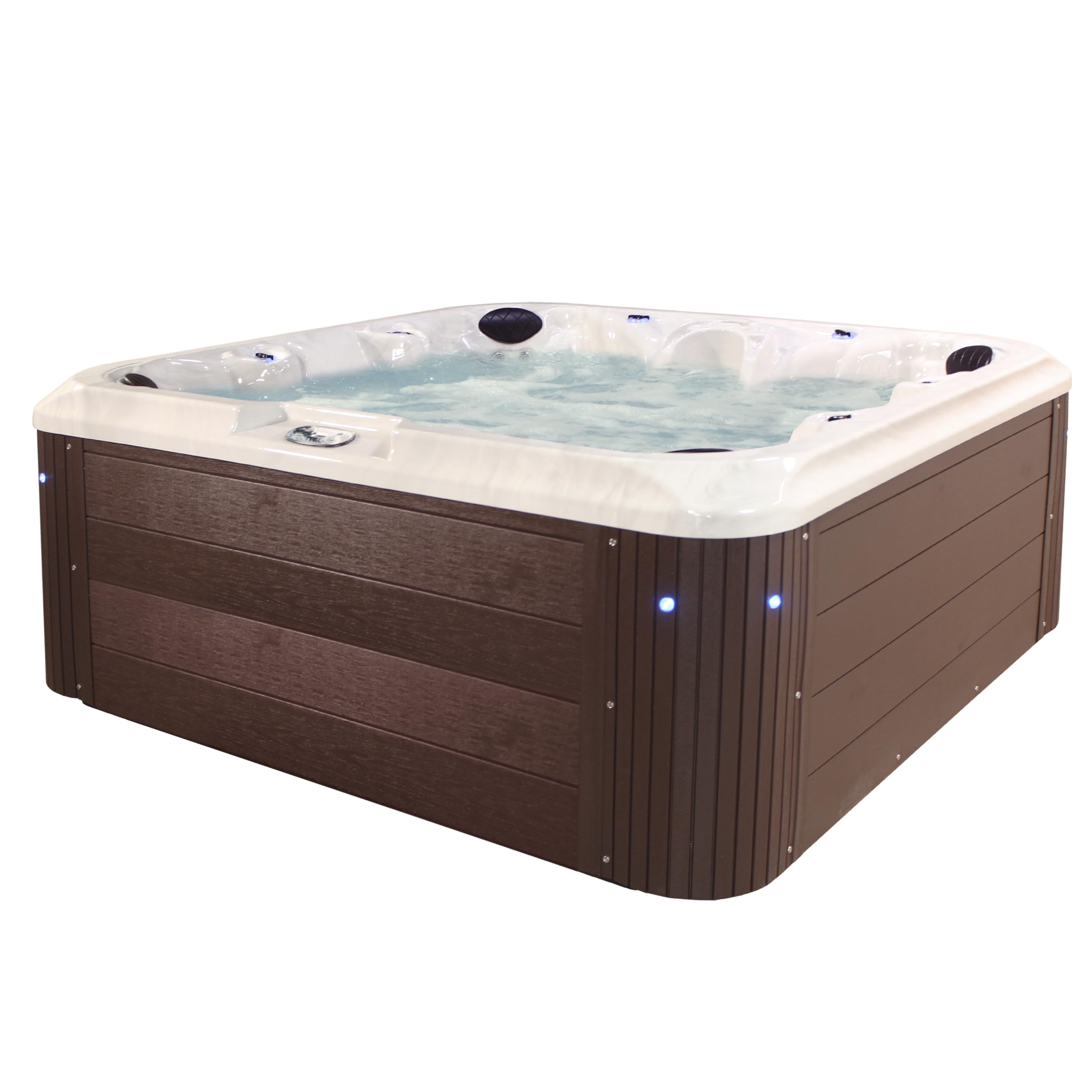 AquaLife Grand Banks™ 6 - Person 81 - Jet Acrylic Non - Lounger Hot Tub with LED Lighting, Insulated Cover, Stainless Steel Heater and Ozonator - The Cozy Corner