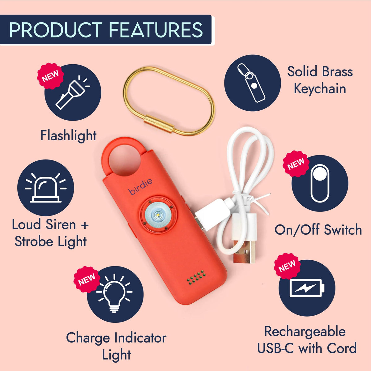 She’s Birdie 3.0 New Version – The Original Personal Safety Alarm for Women by Women–Loud Siren, Flash Light and Rechargeable Battery in a Variety of Colors (Lemon Yellow) - The Cozy Corner