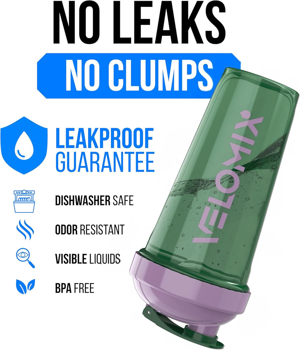VELOMIX - 2 Pack - 28 oz Protein Shaker Bottles for Protein Mixes - 2x Wire Whisk | Leak Proof Shaker Cups for Protein Shakes | Protein Shaker Bottle Pack (Black/Transparent) - The Cozy Corner