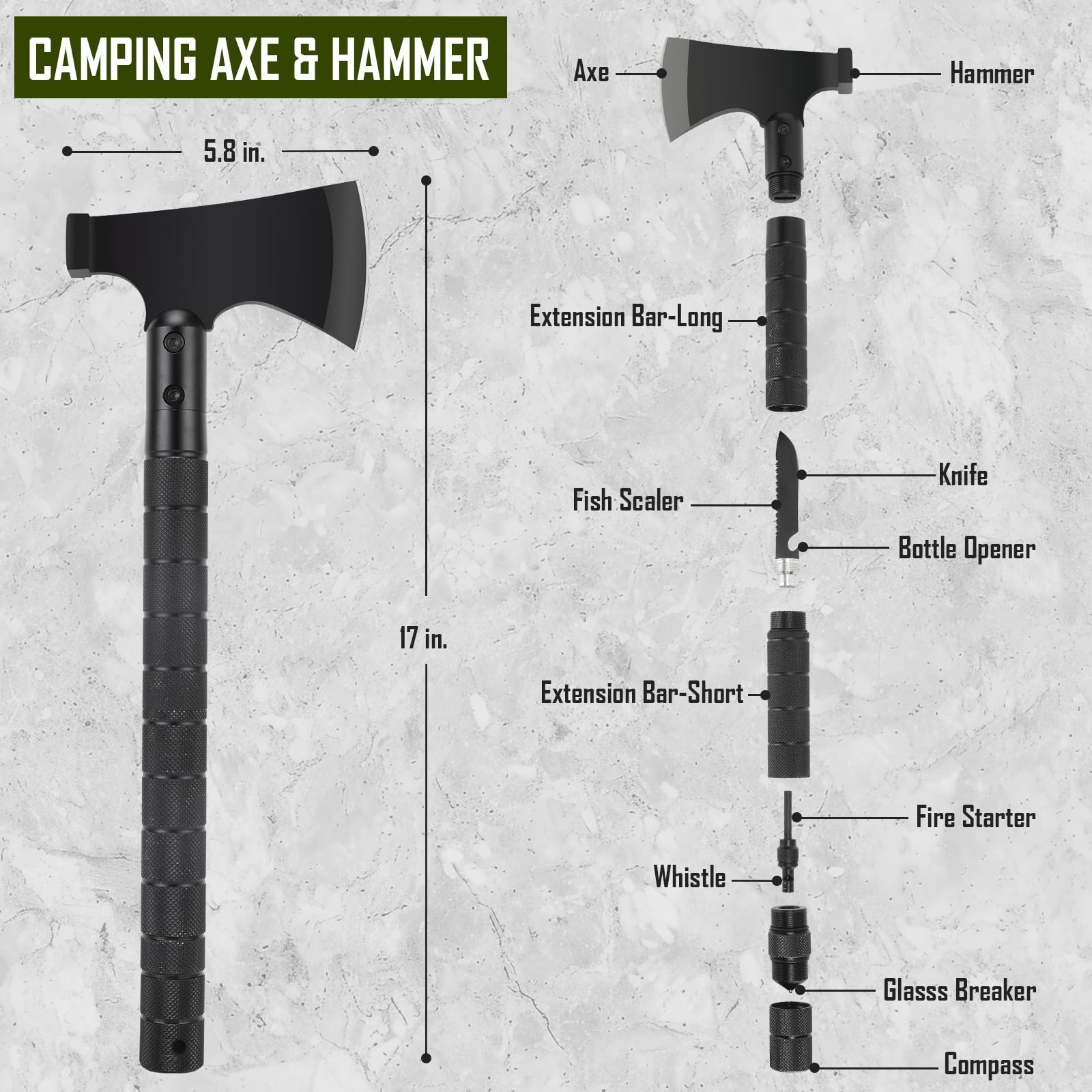 Survival Kit, 268 Pcs Emergency Survival Gear and Equipment Supplies with First Aid Kit, Camping Axe, Headlamp, Crossbody Bag for Camping Hiking, Hunting, Gift for Christmas Men, Dads, Black - The Cozy Corner