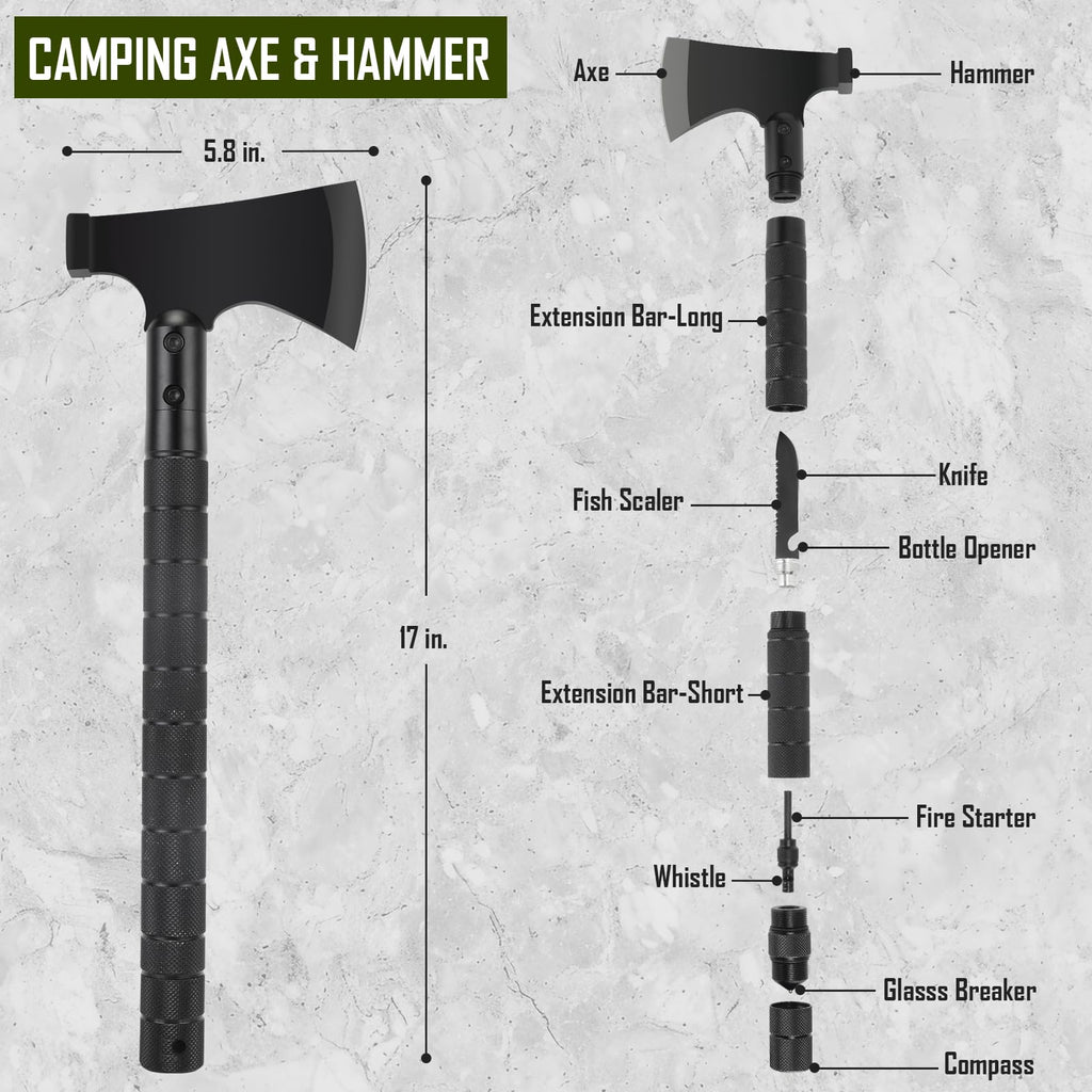 Survival Kit, 268 Pcs Emergency Survival Gear and Equipment Supplies with First Aid Kit, Camping Axe, Headlamp, Crossbody Bag for Camping Hiking, Hunting, Gift for Christmas Men, Dads, Black - The Cozy Corner