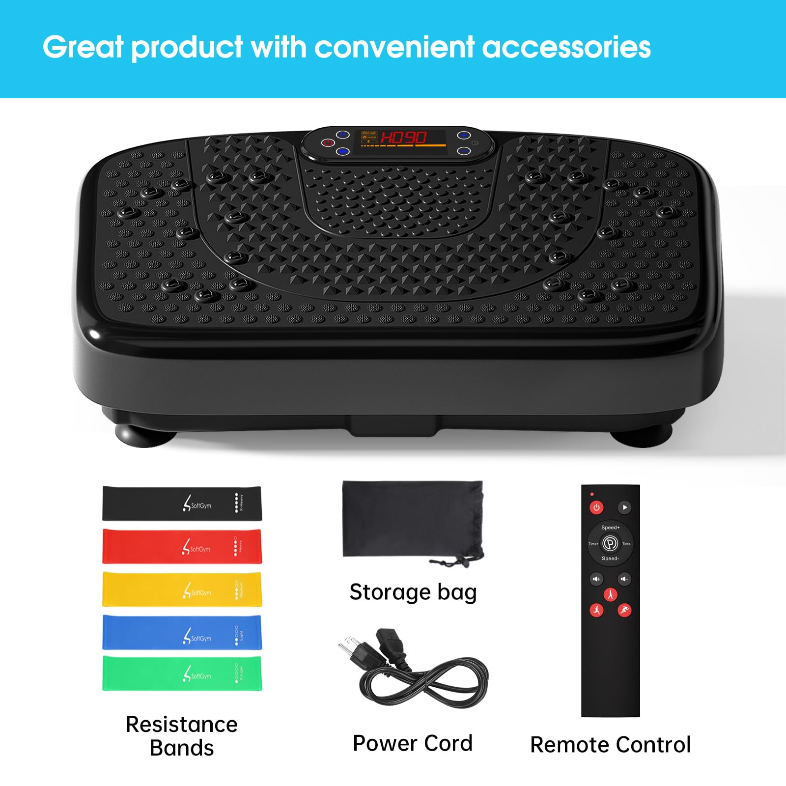 SoftGym Vibration Plate Exercise Machine for Lymphatic Drainage,Power Vibrate Stand Shake Board 450 Lbs Capacity Whole Body Workout Waver with Fitness Resistance Bands Weight Loss Gifts for Women Men - The Cozy Corner