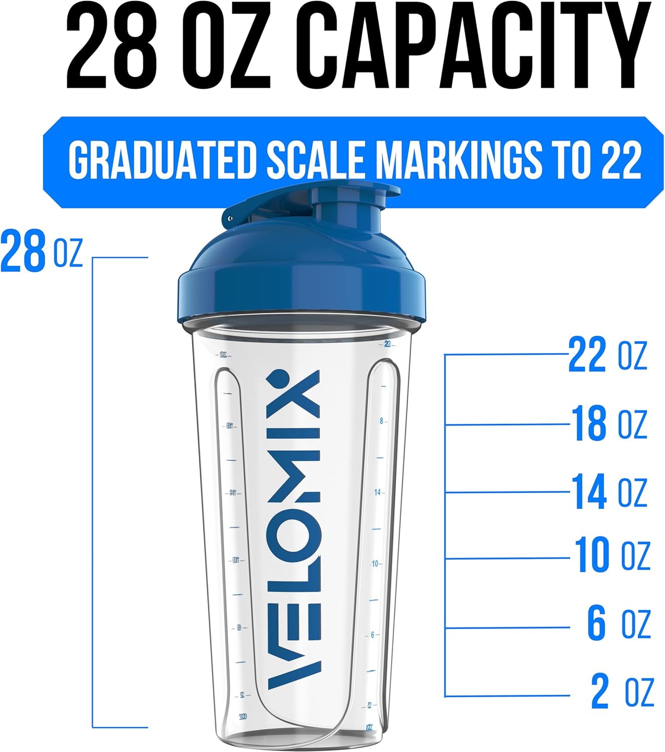VELOMIX - 2 Pack - 28 oz Protein Shaker Bottles for Protein Mixes - 2x Wire Whisk | Leak Proof Shaker Cups for Protein Shakes | Protein Shaker Bottle Pack (Black/Transparent) - The Cozy Corner